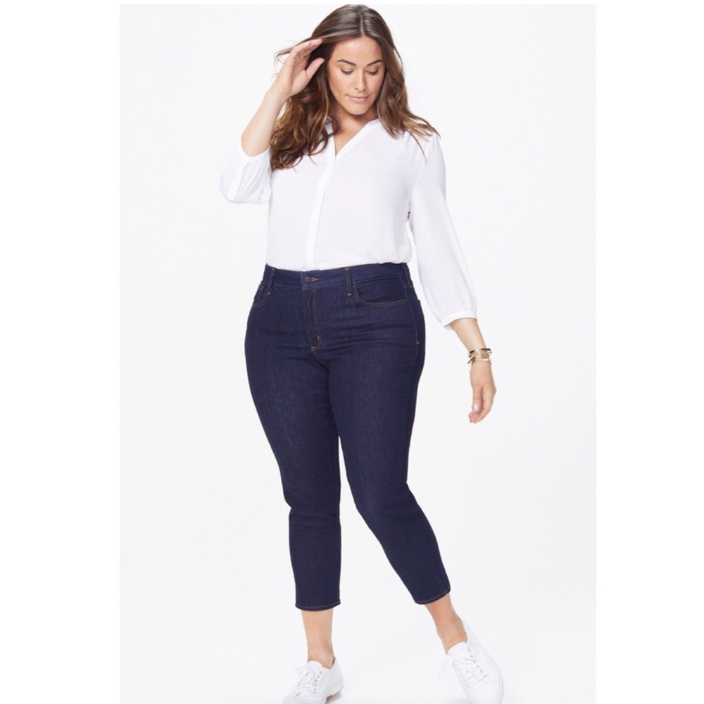 NYDJ Alina Ankle Jeans in Rinse Dark Blue Denim Women’s  22 NWT